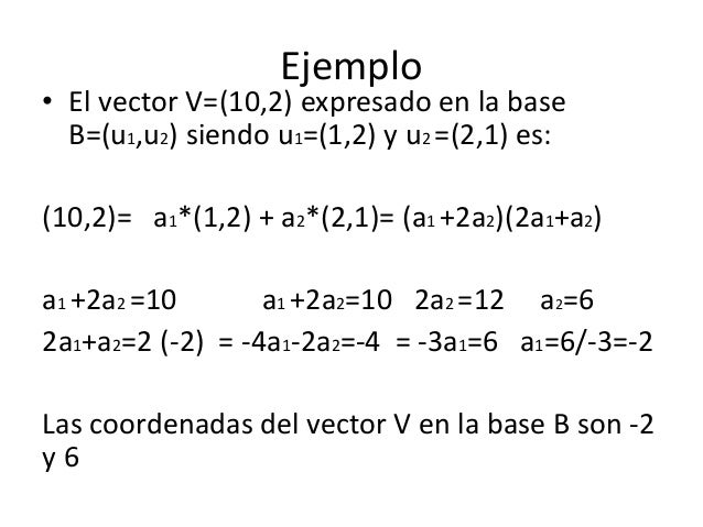 Base De Un Espacio Vectorial Ejemplos