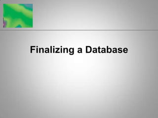 Finalizing a Database 