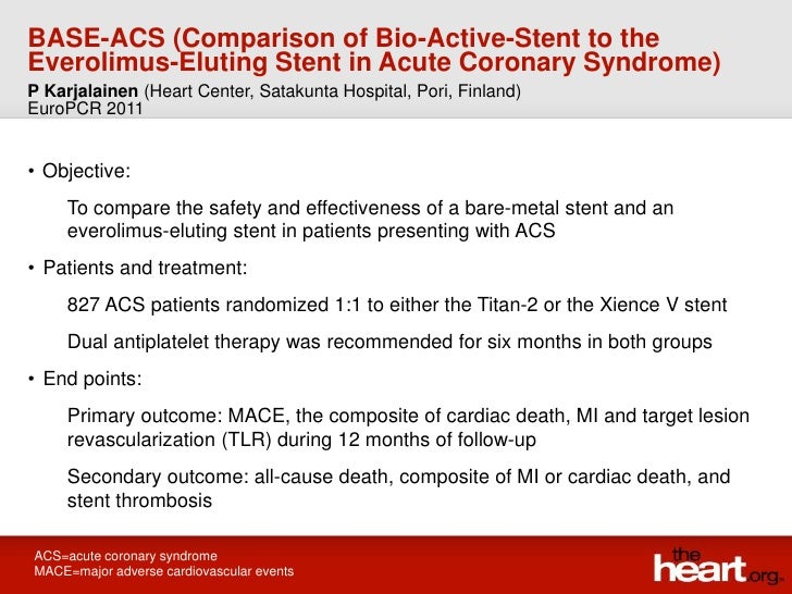 BASEACS trial Summary & Results