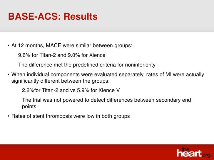 BASEACS trial Summary & Results