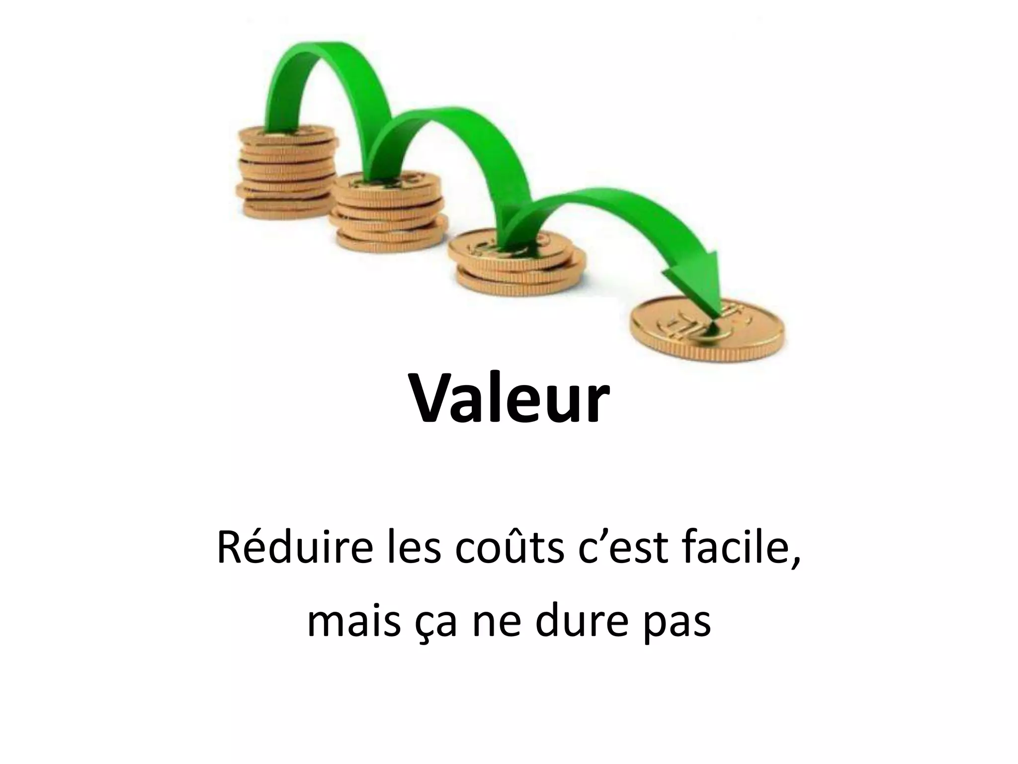ValeurRéduire les coûtsc’est facile,maisça ne dure pas