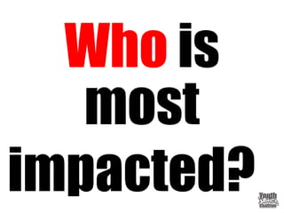Who is
most
impacted?
 