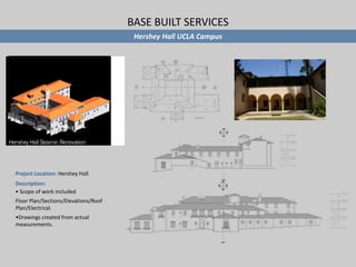 Detailed Exterior Elevations. BASE BUILT SERVICESStructural SectionsProject Location:Santa Barbara CA.Description: Detailed Structural Plans required.
