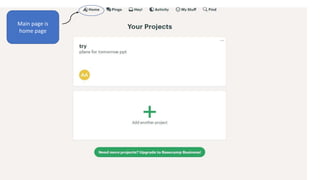 Main page is
home page
 