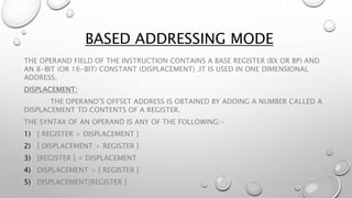 Based and indexed addressing | PPTX | Programming Languages | Computing