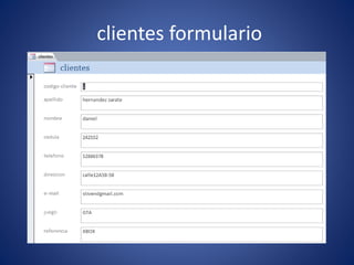 clientes formulario