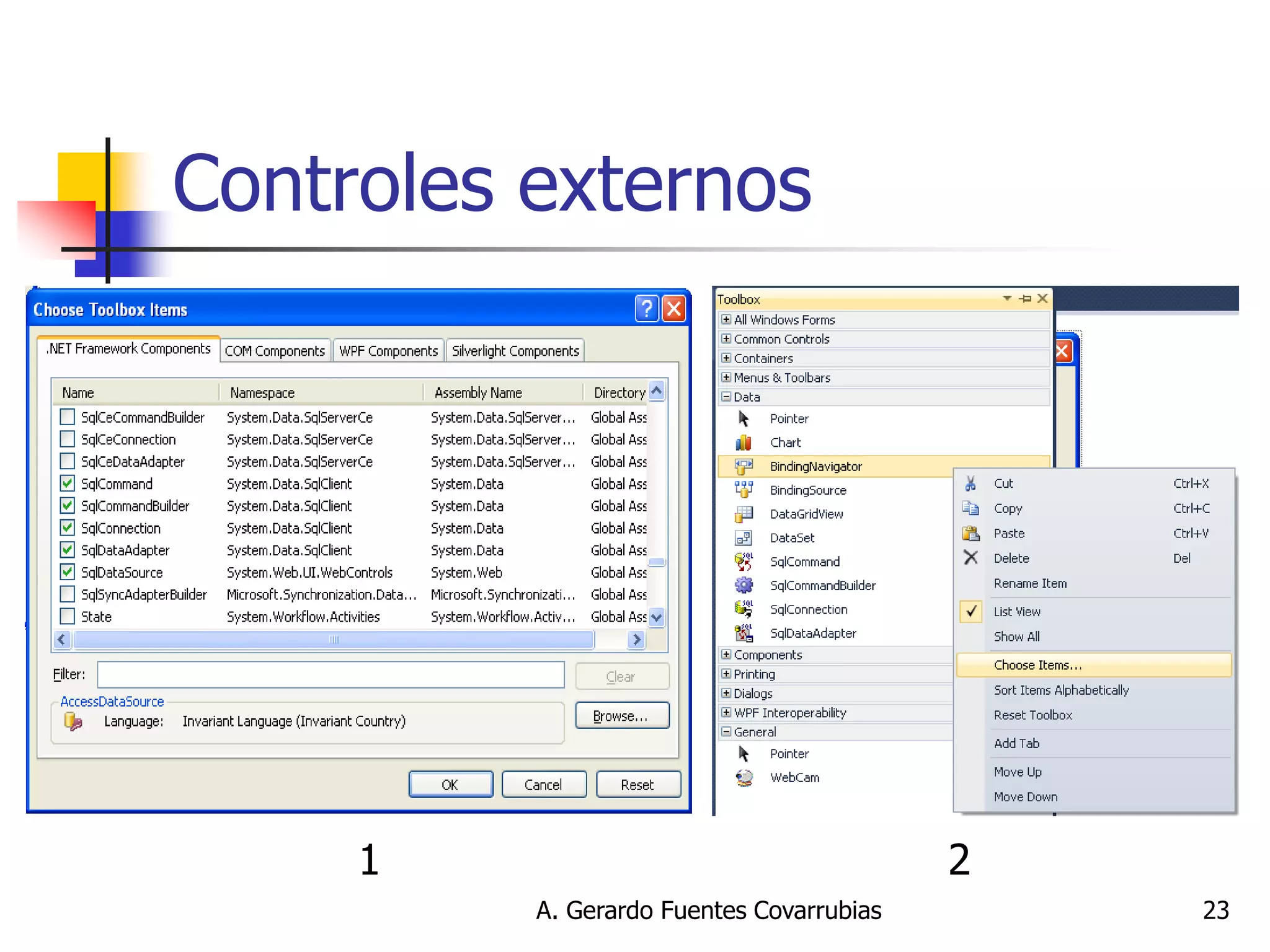 A. Gerardo Fuentes Covarrubias 
23 
Controles externos 
1 
2  