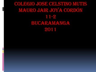 COLEGIO JOSE CELSTINO MUTISmauro jair joya cordón11-2BUCARAMANGA 2011 