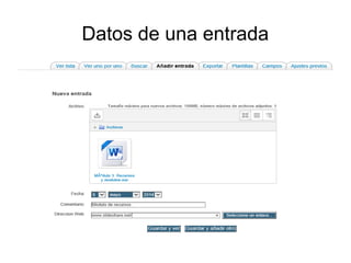 Datos de una entrada 
 