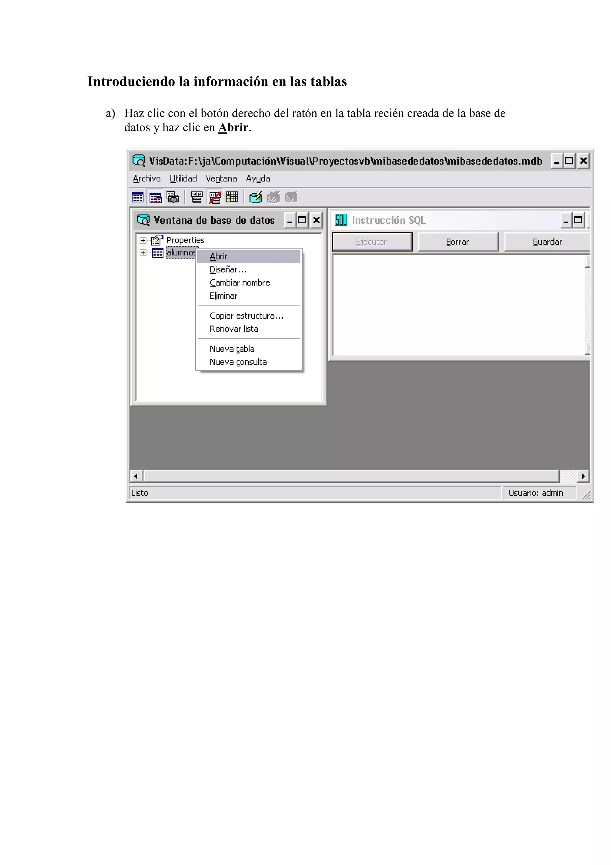 Base De Datos Con Visual Basic6.0