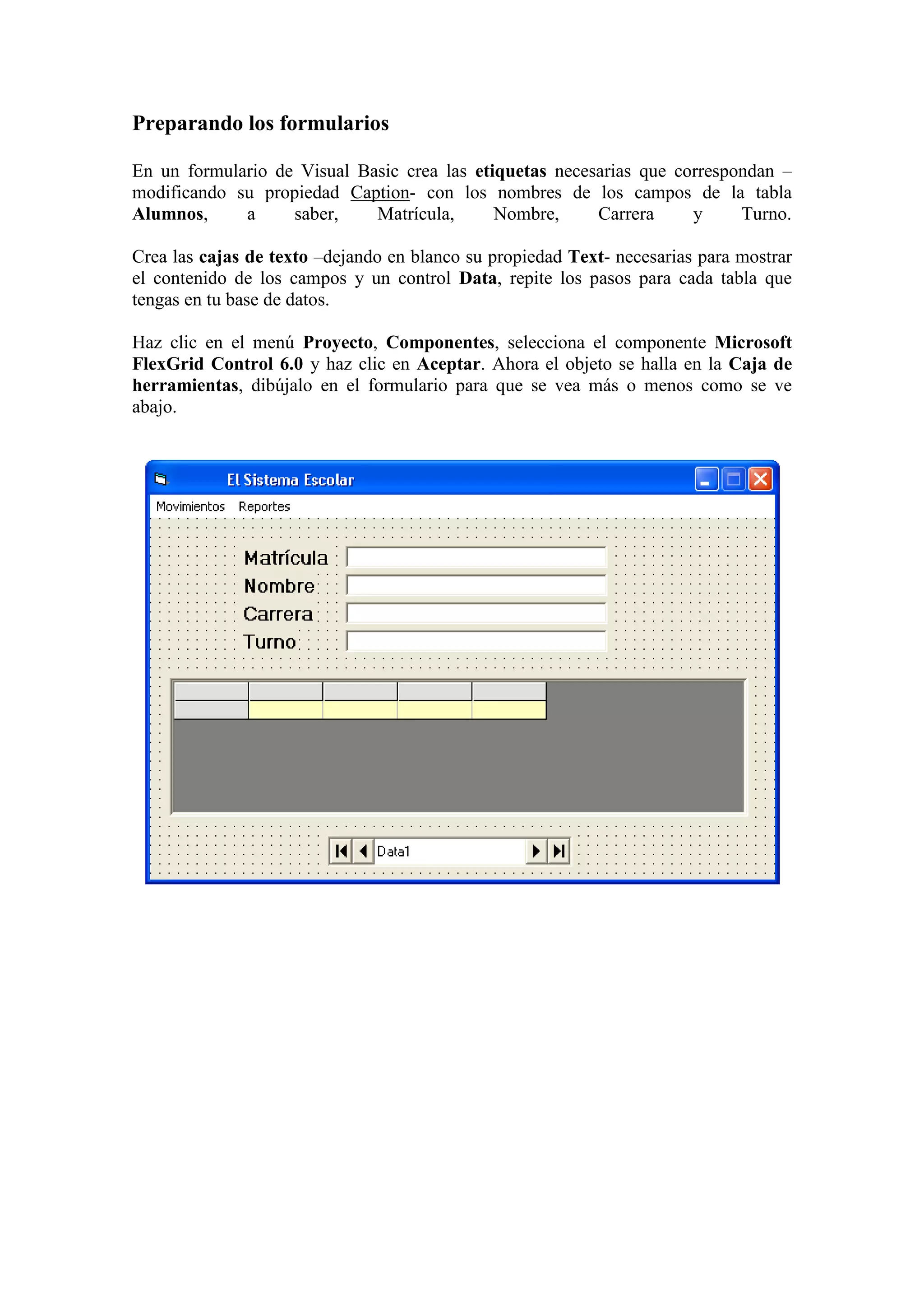Base De Datos Con Visual Basic6.0