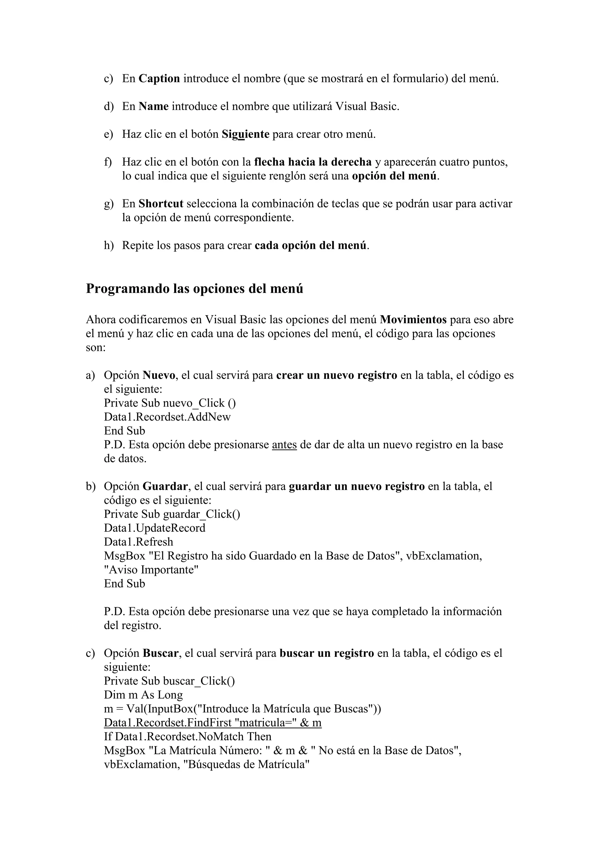 Base De Datos Con Visual Basic6.0