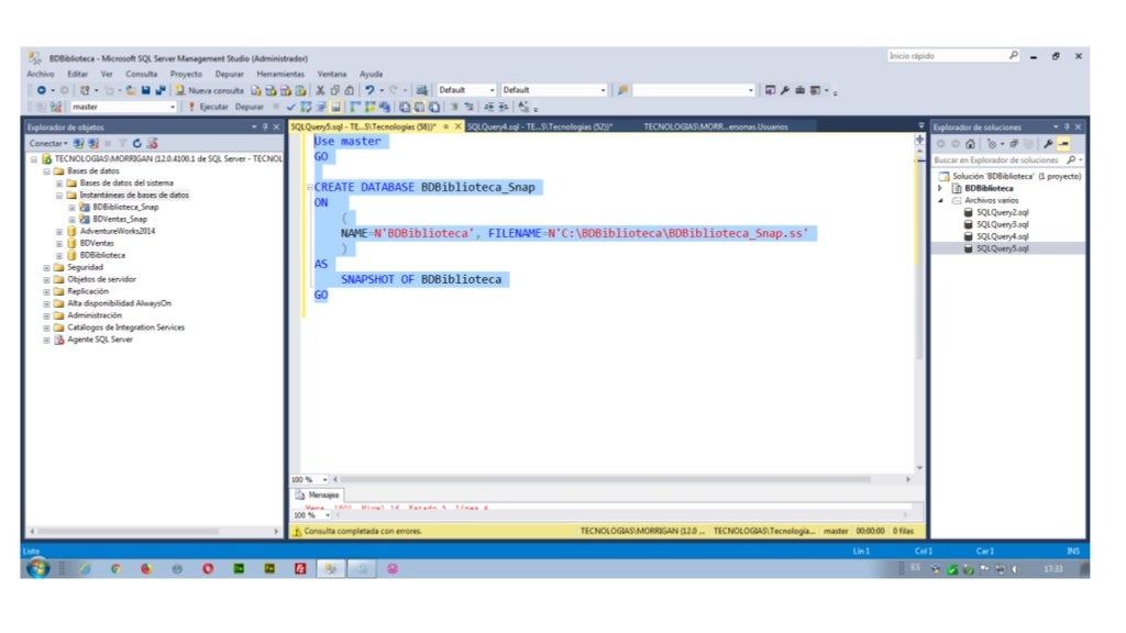 Creación de Bases de datos en sql server