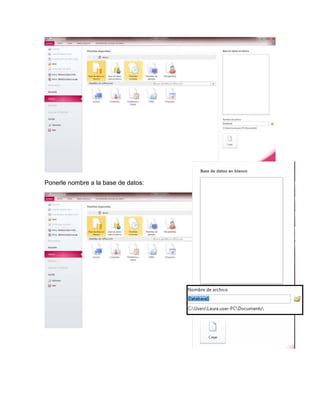 Ponerle nombre a la base de datos:
