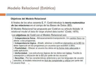 Modelo Relacional (Estática)
 
