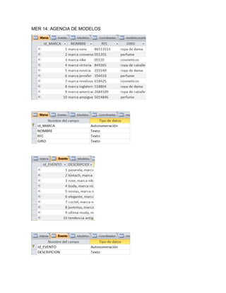 MER 14: AGENCIA DE MODELOS
 