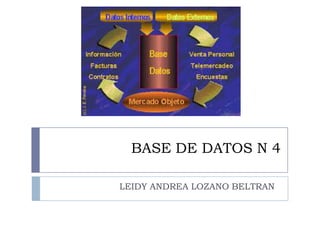 BASE DE DATOS N 4
LEIDY ANDREA LOZANO BELTRAN
 