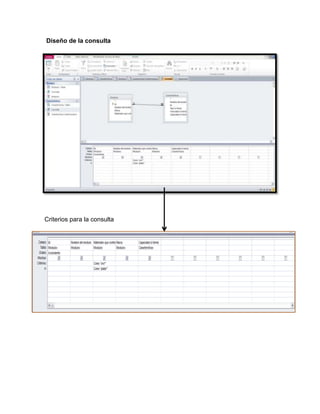 Diseño de la consulta




Criterios para la consulta
 