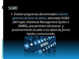 Base de datos y portales web | PPTX