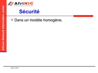 Sécurité Dans un modèle homogène. 