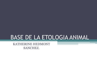 BASE DE LA ETOLOGIA ANIMAL
KATHERINE HEDMONT
     SANCHEZ.
 