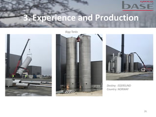 26
Bigg Tanks
Destiny: EGERSUND
Country: NORWAY
3. Experience and Production
 