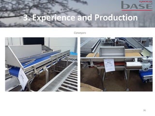 36
Conveyors
3. Experience and Production
 