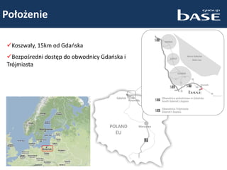Położenie
Koszwały, 15km od Gdańska
Bezpośredni dostęp do obwodnicy Gdańska i
Trójmiasta
 