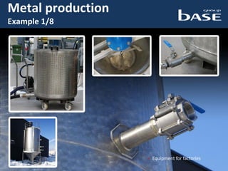  Equipment for factories
Metal production
Example 1/8
 