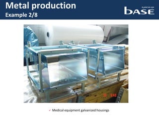 Metal production
Example 2/8
 Medical equipment galvanized housings
 