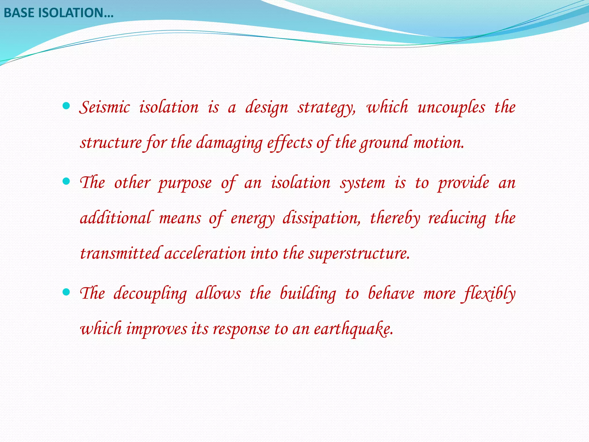 Base isolation Engineering | PPTX