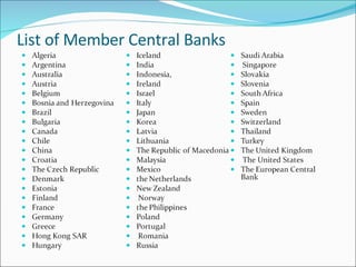 List of Member Central Banks 