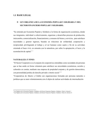BASE LEGAL DE UNA COOPERATIVA DE AHORRO Y CRÉDITO EN EL ECUADOR | PDF