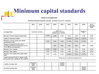 Minimum capital standards
 