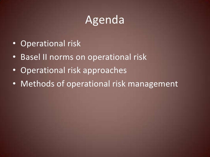 Basel II Norms on Operational Risk