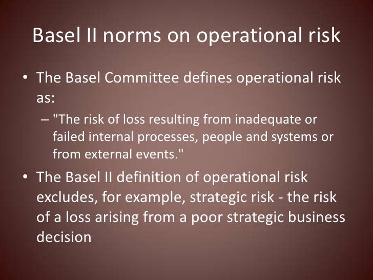 Basel II Norms on Operational Risk