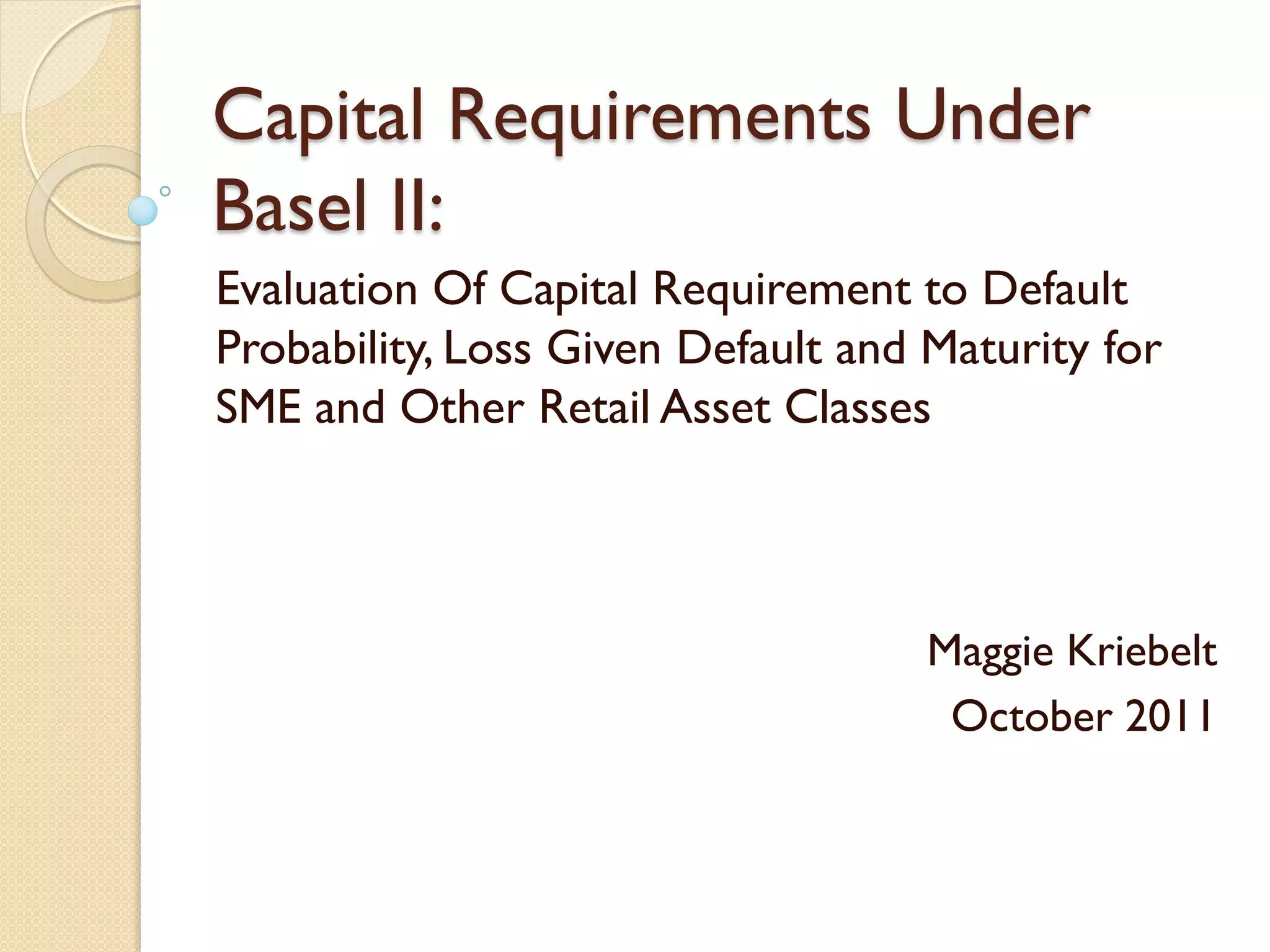 Basel II Risk Weighted Assets 2011 PPT