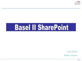 July 2009 Ariela Juarez Basel II SharePoint 