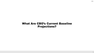 19
What Are CBO’s Current Baseline
Projections?
CBO
 