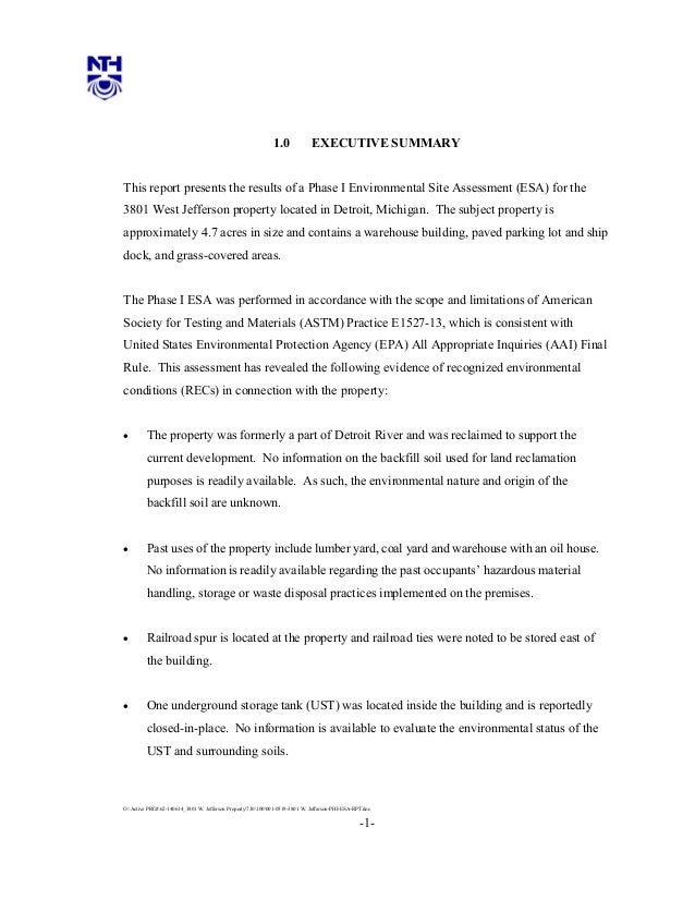 baseline environmental assessment for riverside park esa evaluation letter