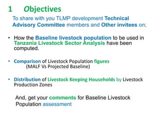 Tanzanian livestock population baseline assessment 