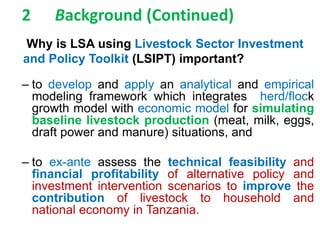 Tanzanian livestock population baseline assessment 