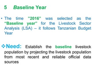 Tanzanian livestock population baseline assessment 