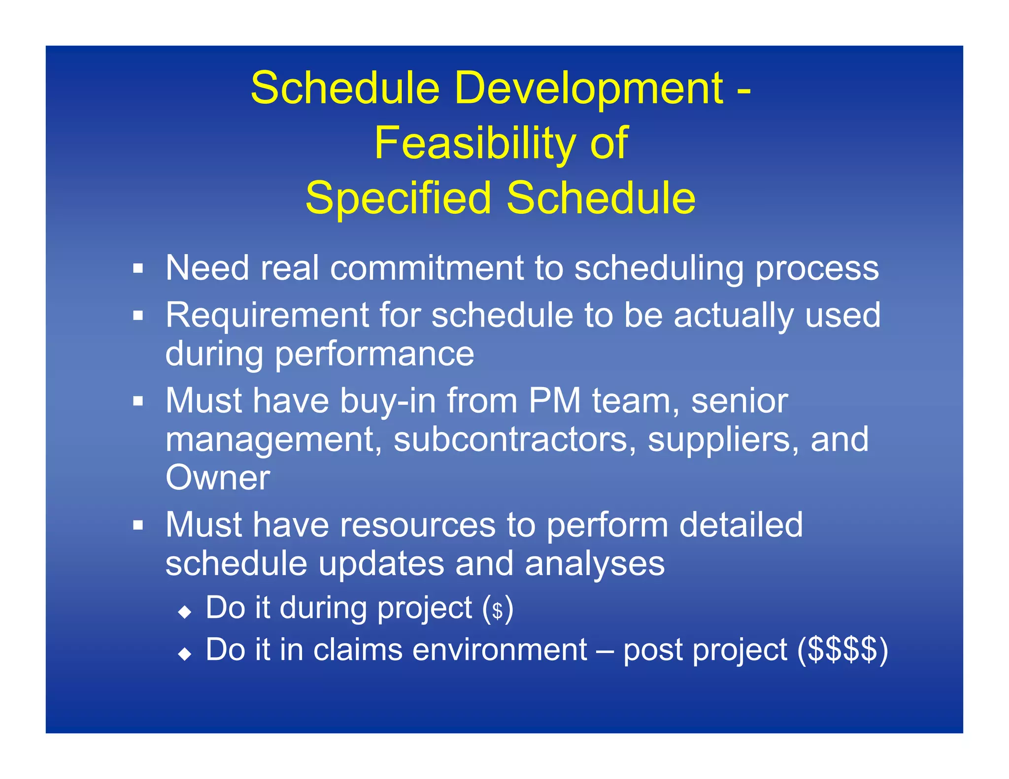 Baseline Schedules 1