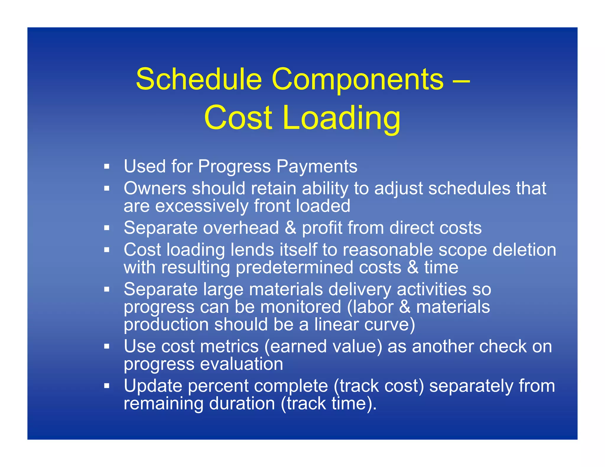 Baseline Schedules 1