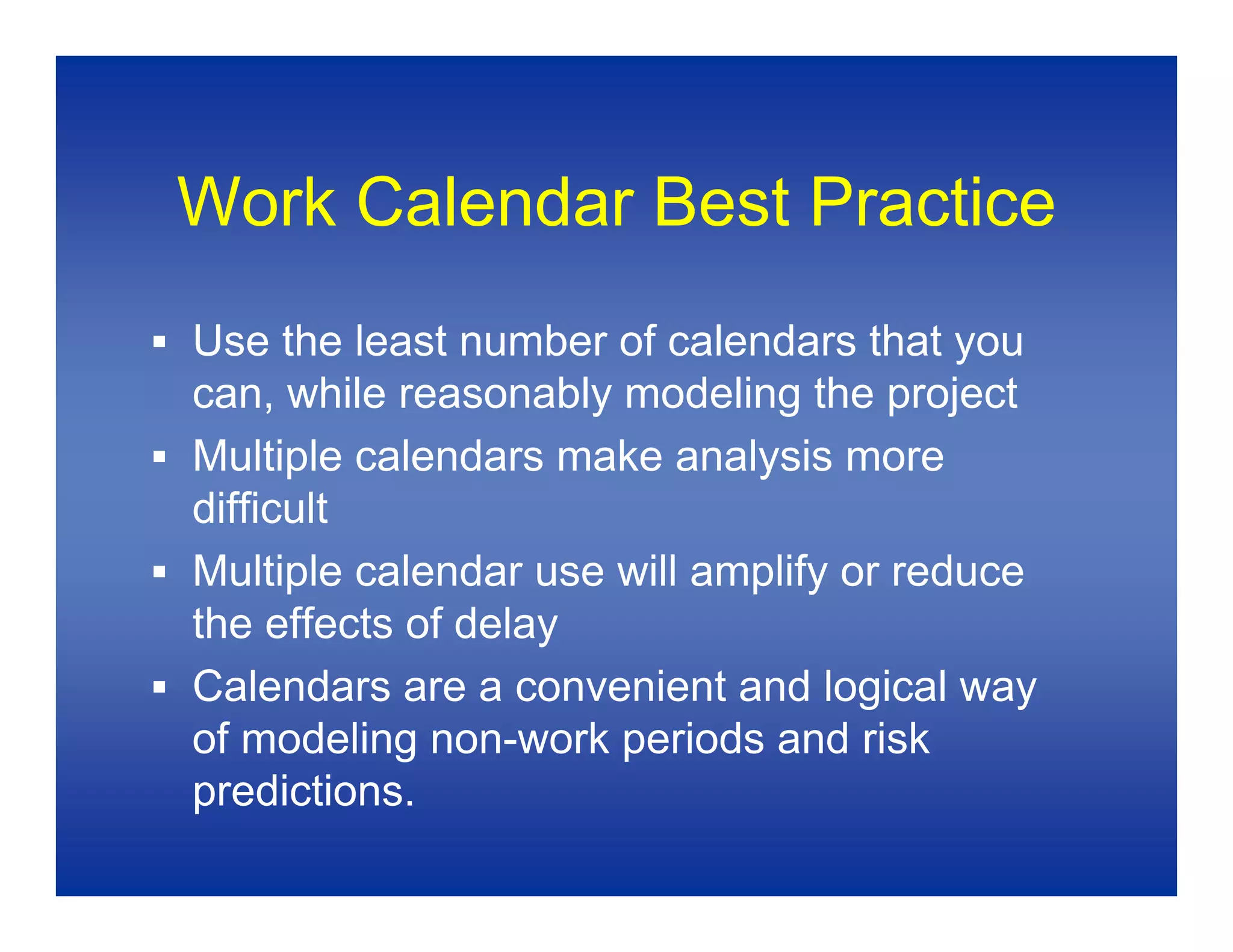 Baseline Schedules 1