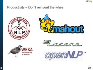 Productivity – Don't reinvent the wheel




                                          22
 