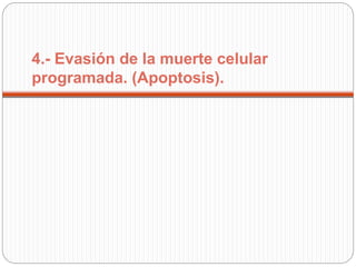4.- Evasión de la muerte celular
programada. (Apoptosis).
 