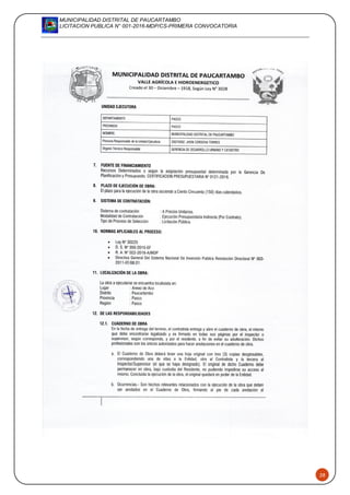 MUNICIPALIDAD DISTRITAL DE PAUCARTAMBO
LICITACION PUBLICA N° 001-2016-MDP/CS-PRIMERA CONVOCATORIA
28
 