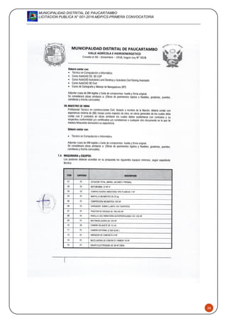 MUNICIPALIDAD DISTRITAL DE PAUCARTAMBO
LICITACION PUBLICA N° 001-2016-MDP/CS-PRIMERA CONVOCATORIA
38
 